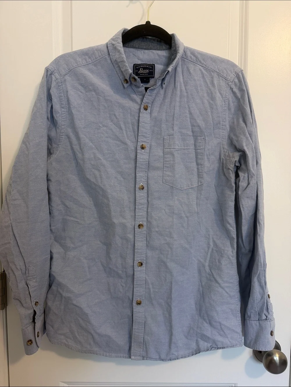 Bass Light Blue Casual Button-Down Oxford Shirt - Picture 1 of 6